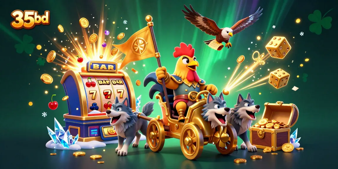 Experience thrilling wins with 35bd's casino adventure featuring a rooster warlord and riches.