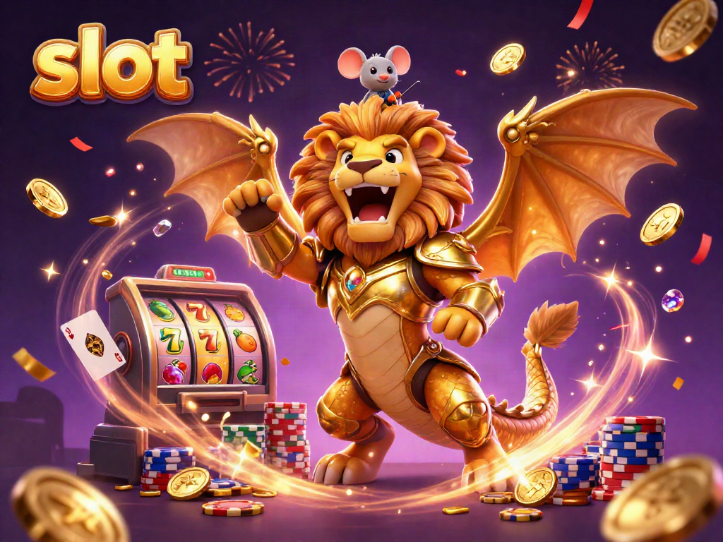 Experience thrilling slots with exciting jackpots and colorful casino visuals in this vibrant illustration.