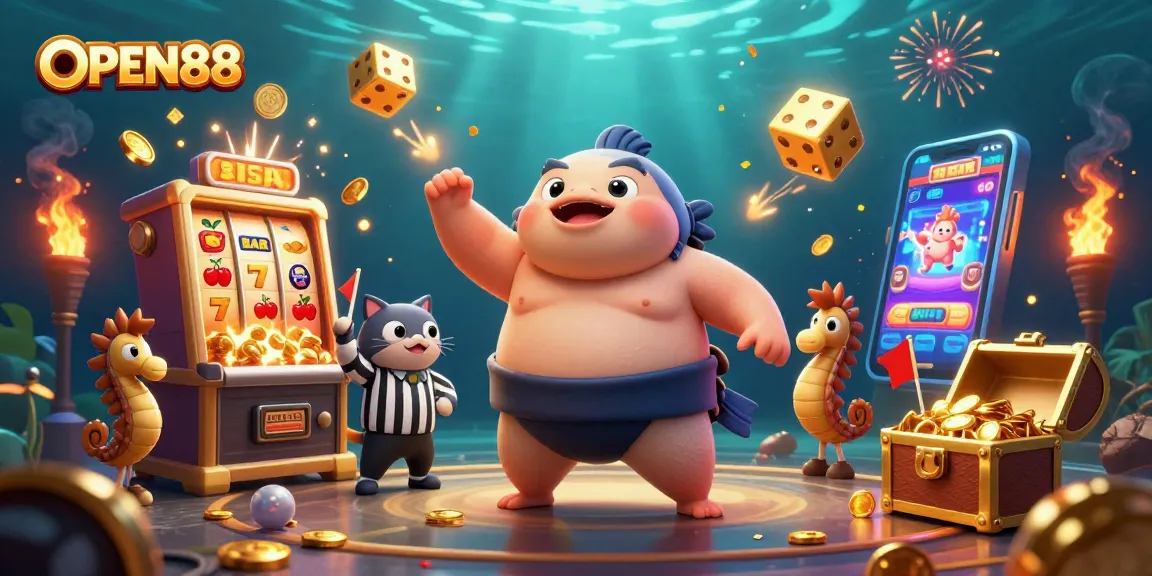 Join OPEN88's underwater casino adventure with a playful blowfish and thrilling jackpots.