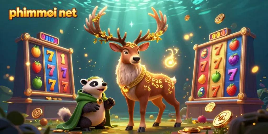 Experience the thrill of gaming with phimmoi net featuring vibrant slot reels and engaging characters.