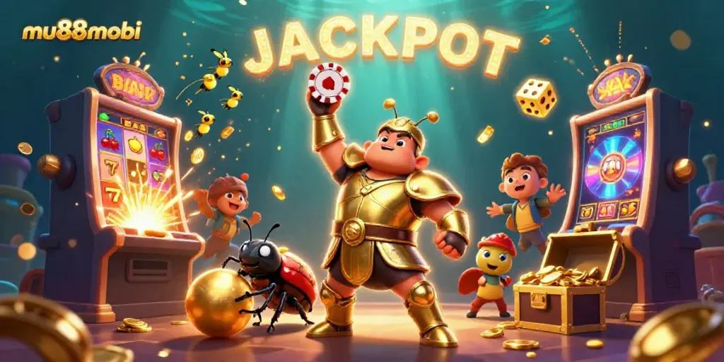 Spin the reels with mu88mobi's vibrant casino atmosphere featuring vibrant beetles and jackpot surprises.