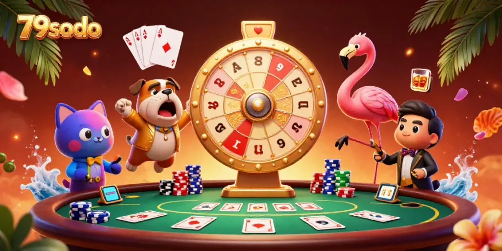 Engage with 79sodo's vibrant gaming scene featuring exciting characters and immersive gambling elements.