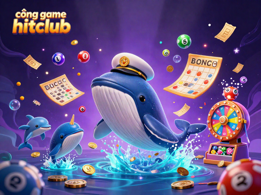 Engage in thrilling gameplay at cổng game hitclub with a vibrant underwater casino scene featuring animated characters and exciting game elements.