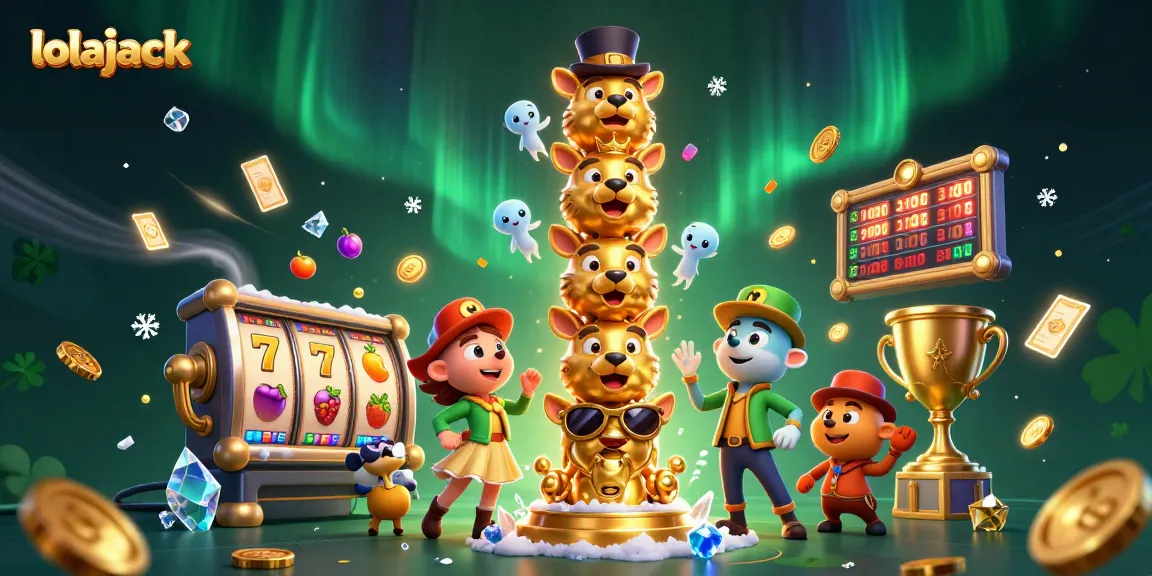 Experience exciting gaming at lolajack with vibrant slot reels and dynamic casino elements.