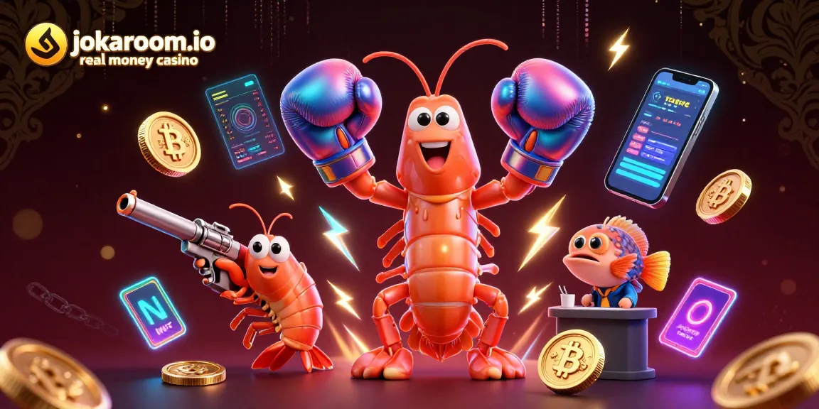 Engage with the thrill of online gaming at jokaroom.io real money casino featuring vibrant characters and crypto elements.